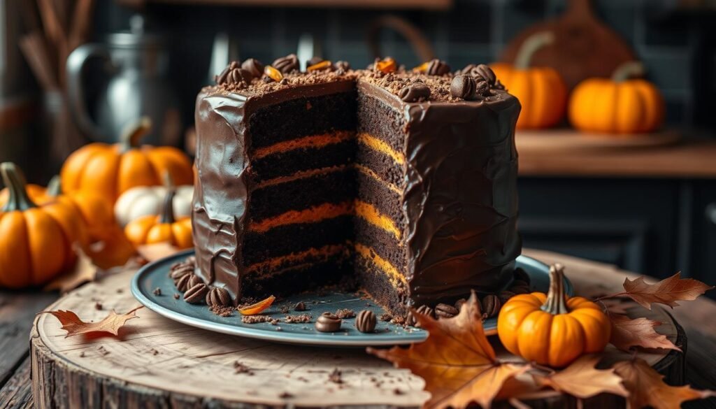 Chocolate Pumpkin Magic Cake