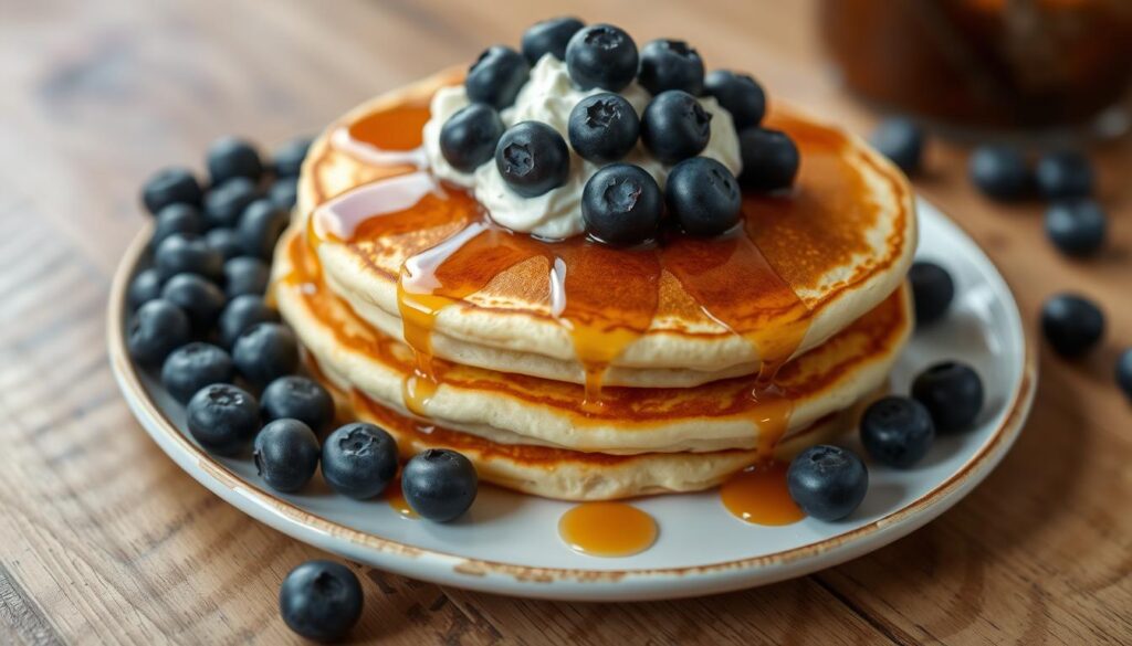 Blueberry Cream Cheese Pancakes