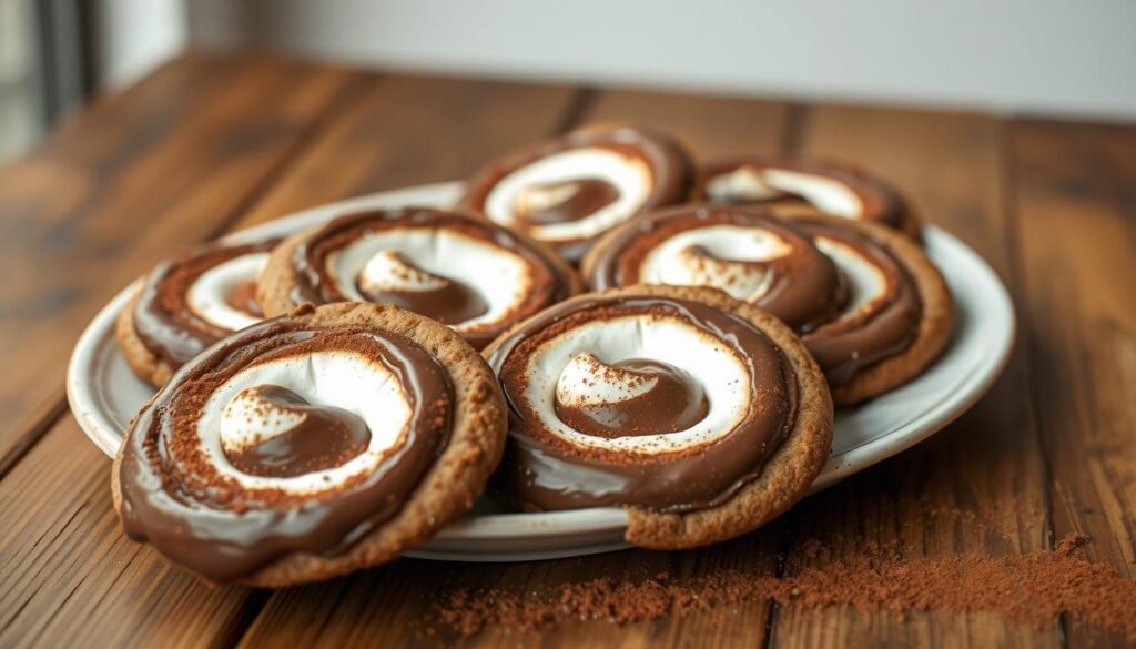 Chocolate Marshmallow Swirl Cookies