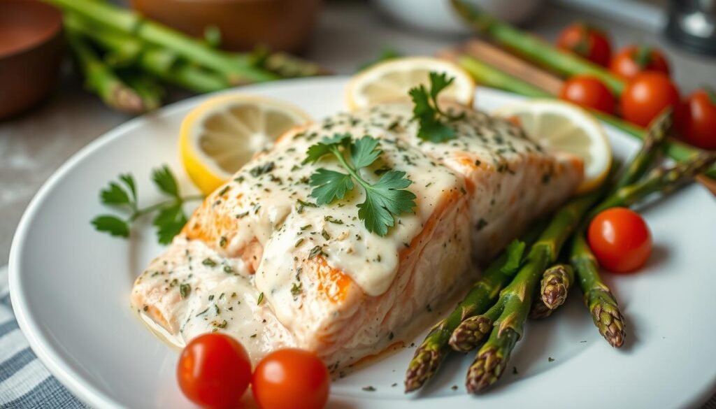 Creamy Herb Garlic Salmon