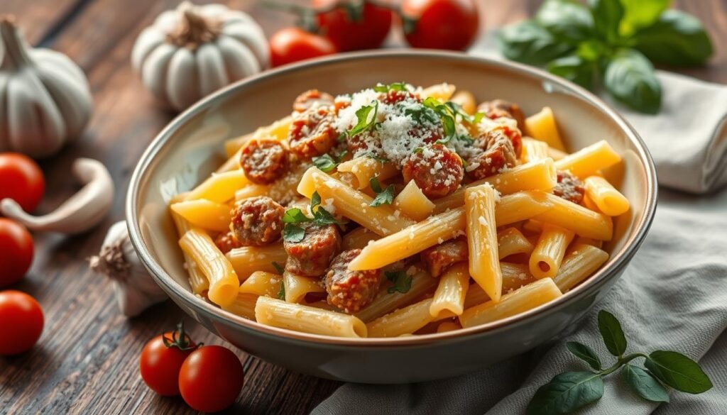 Creamy Sausage Rigatoni