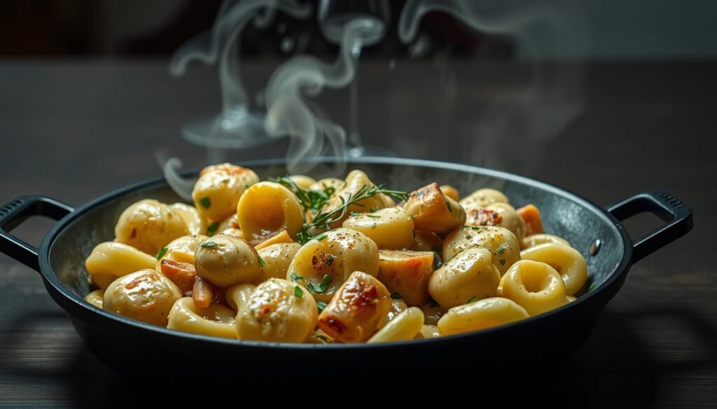 garlic chicken gnocchi skillet