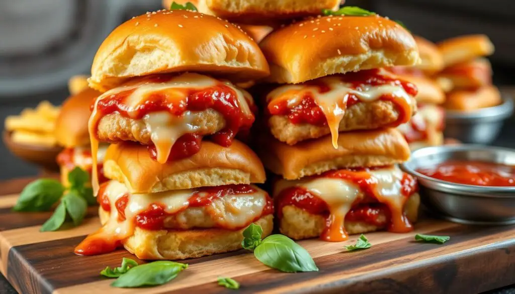 Marinara Chicken Sliders Cheese Layers